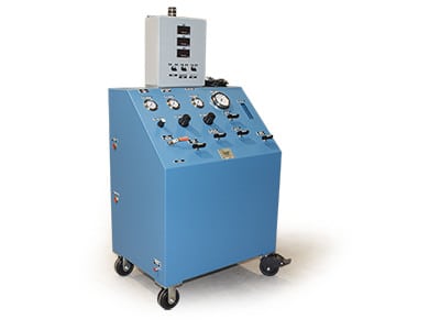 Dual Pump Testing Cabinet with Data Acquisition by Pneumatic and Hydraulic